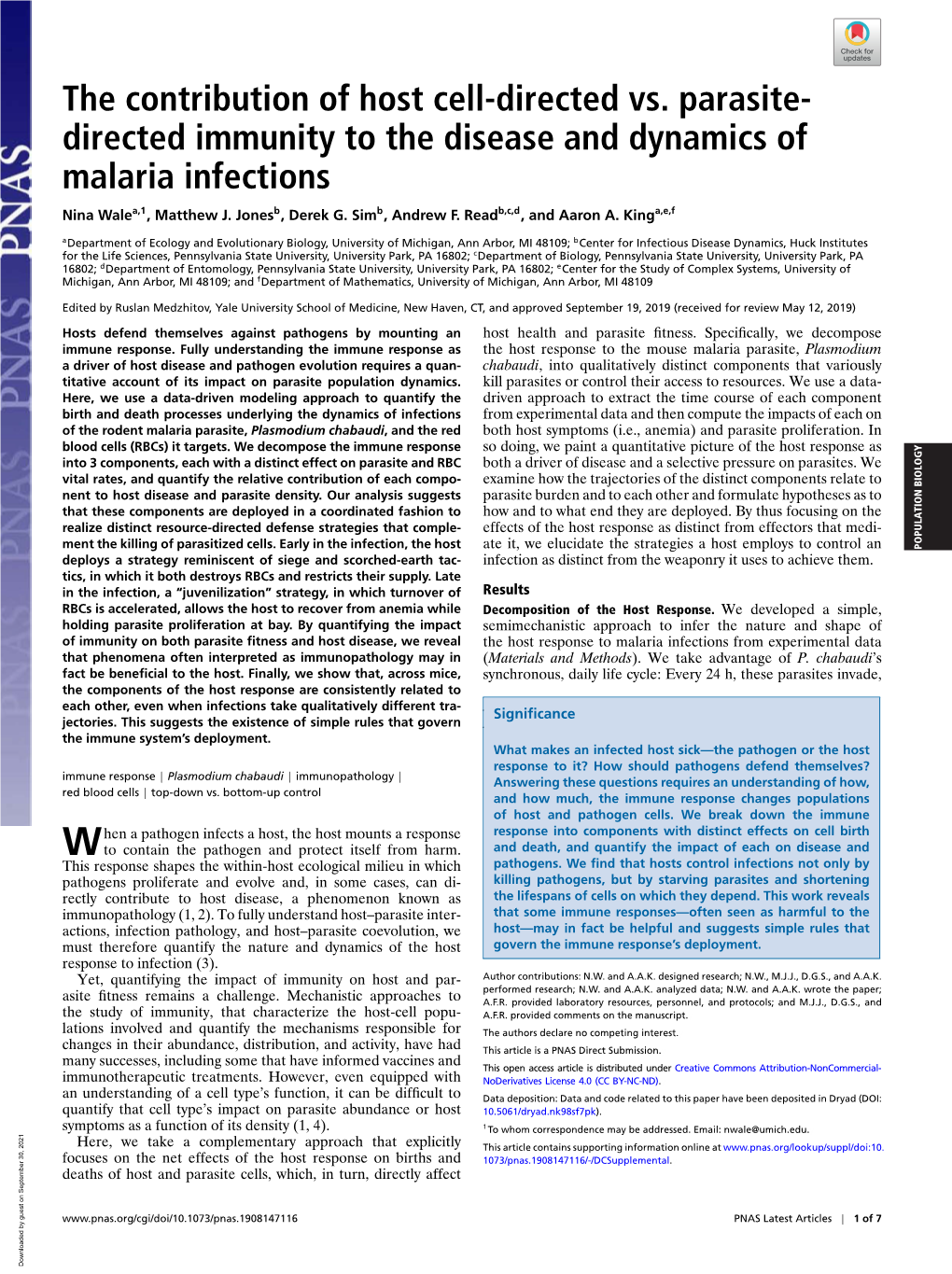 Directed Immunity to the Disease and Dynamics of Malaria Infections