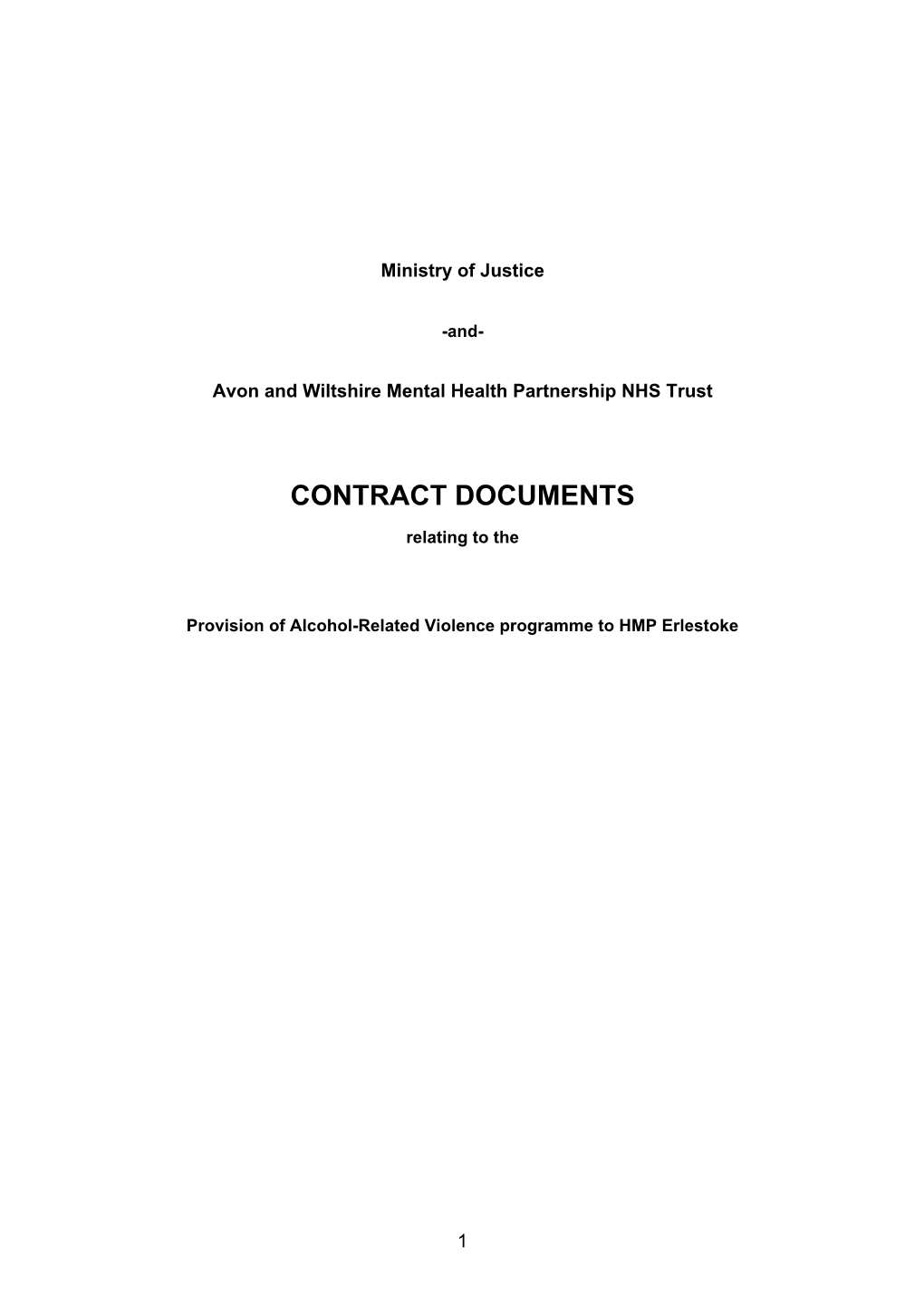 Model General Terms and Conditions of Contract