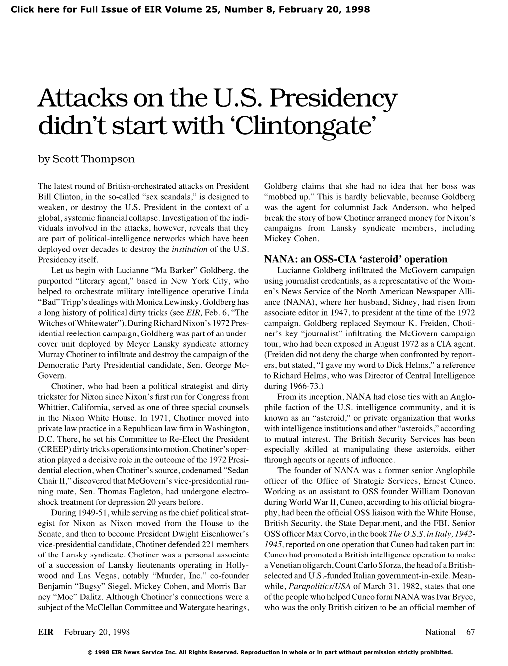 Attacks on the US Presidency Didn't Start With
