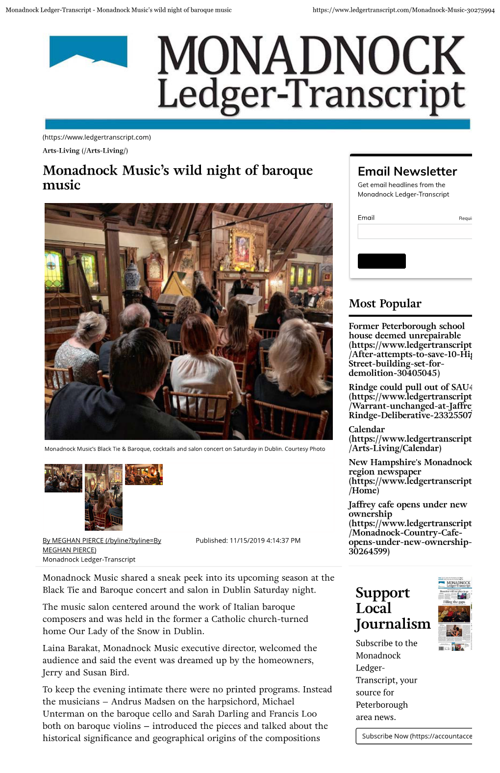 Monadnock Music's Wild Night of Baroque Music