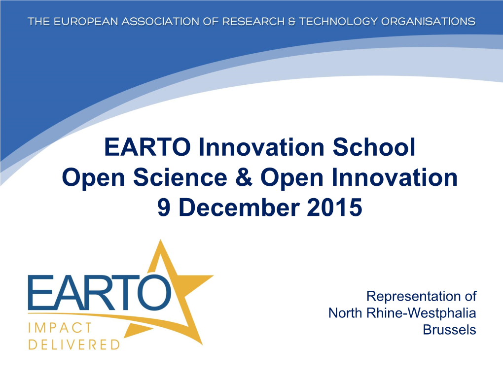 EARTO Innovation School Open Science & Open Innovation 9