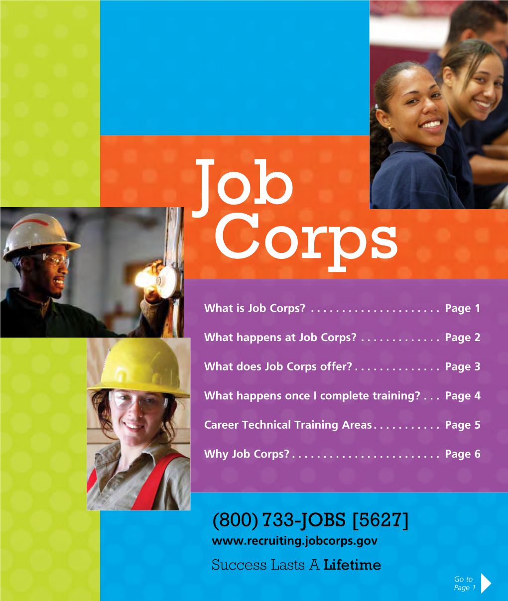 Job Corps Recruitment E-Brochure