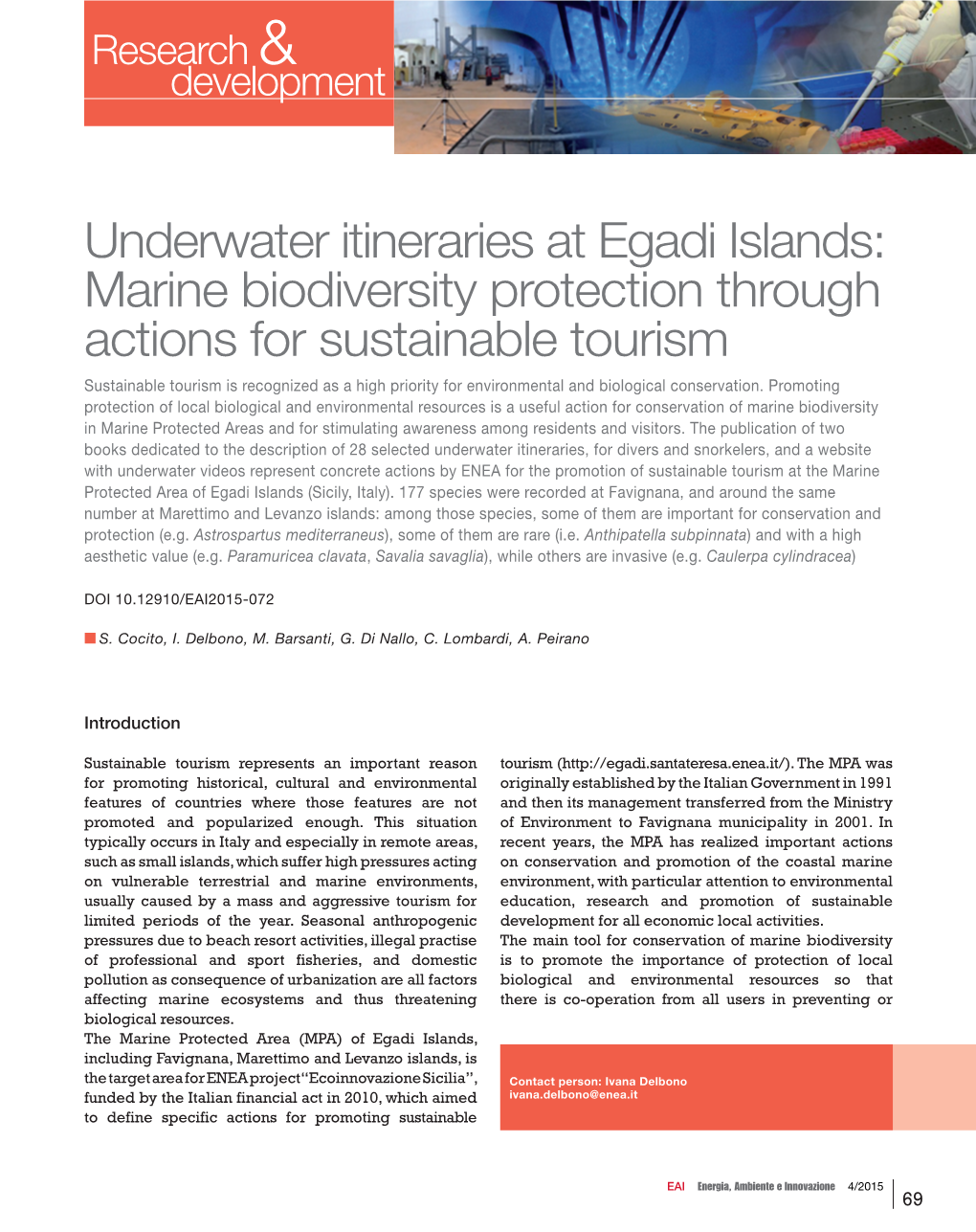 Underwater Itineraries at Egadi Islands