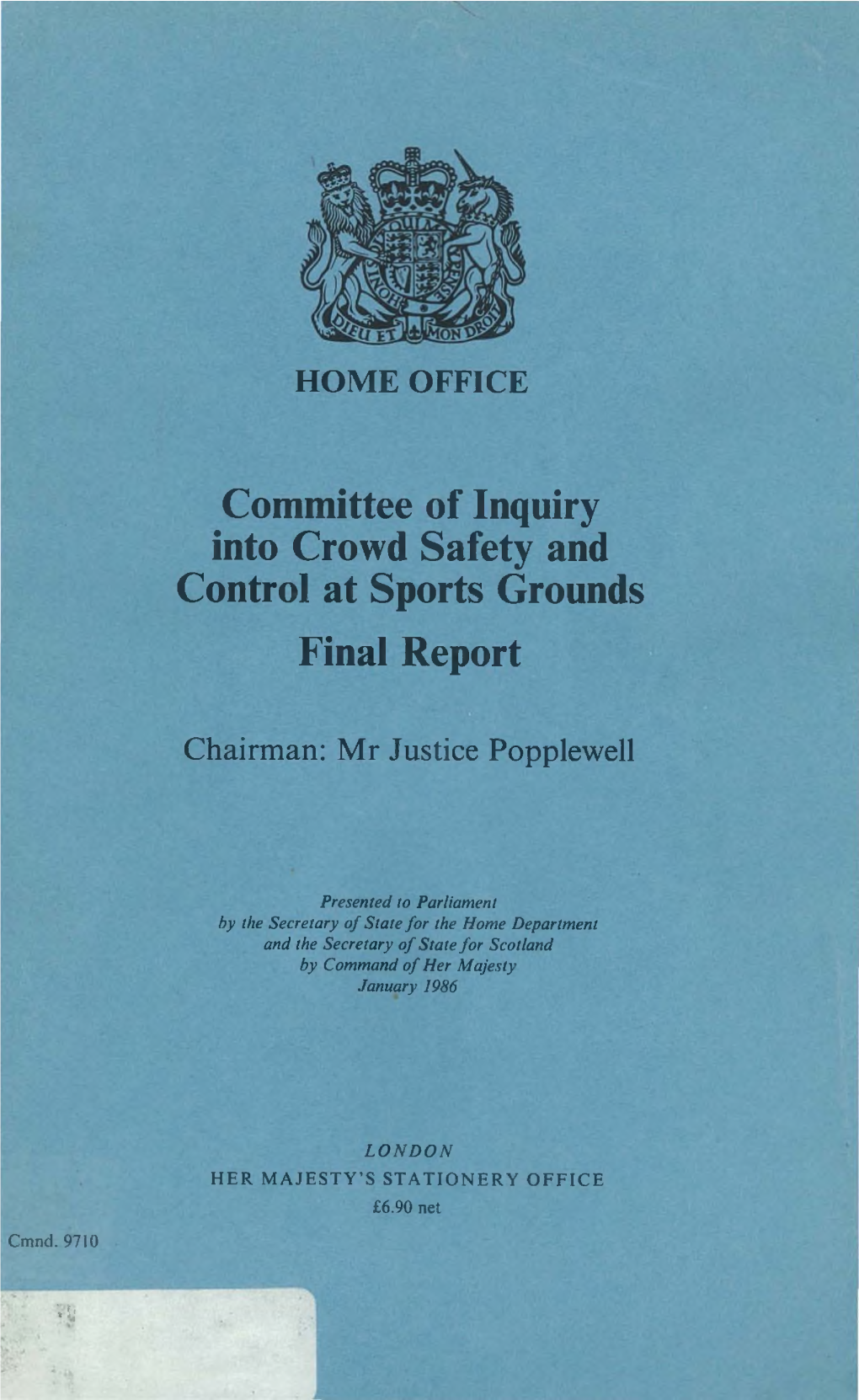 Committee of Inquiry Into Crowd Safety and Control at Sports Grounds Final Report