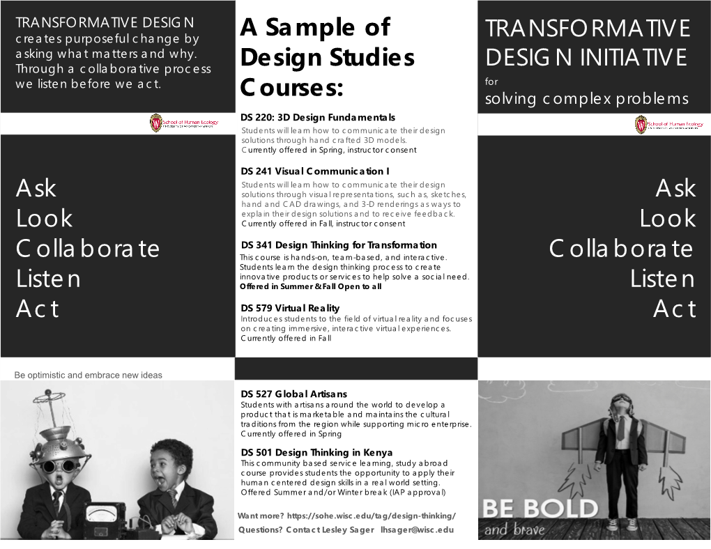 A Sample of Design Studies Courses