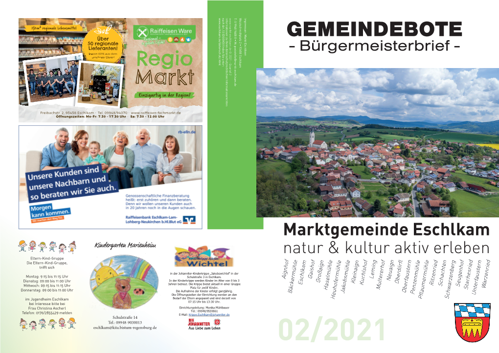 GEMEINDEBOTE Über 50 Regionale Lieferanten! - Bürgermeisterbrief - Davon 60% Aus Dem Landkreis Cham! Regio Markt Einzigartig in Der Region!