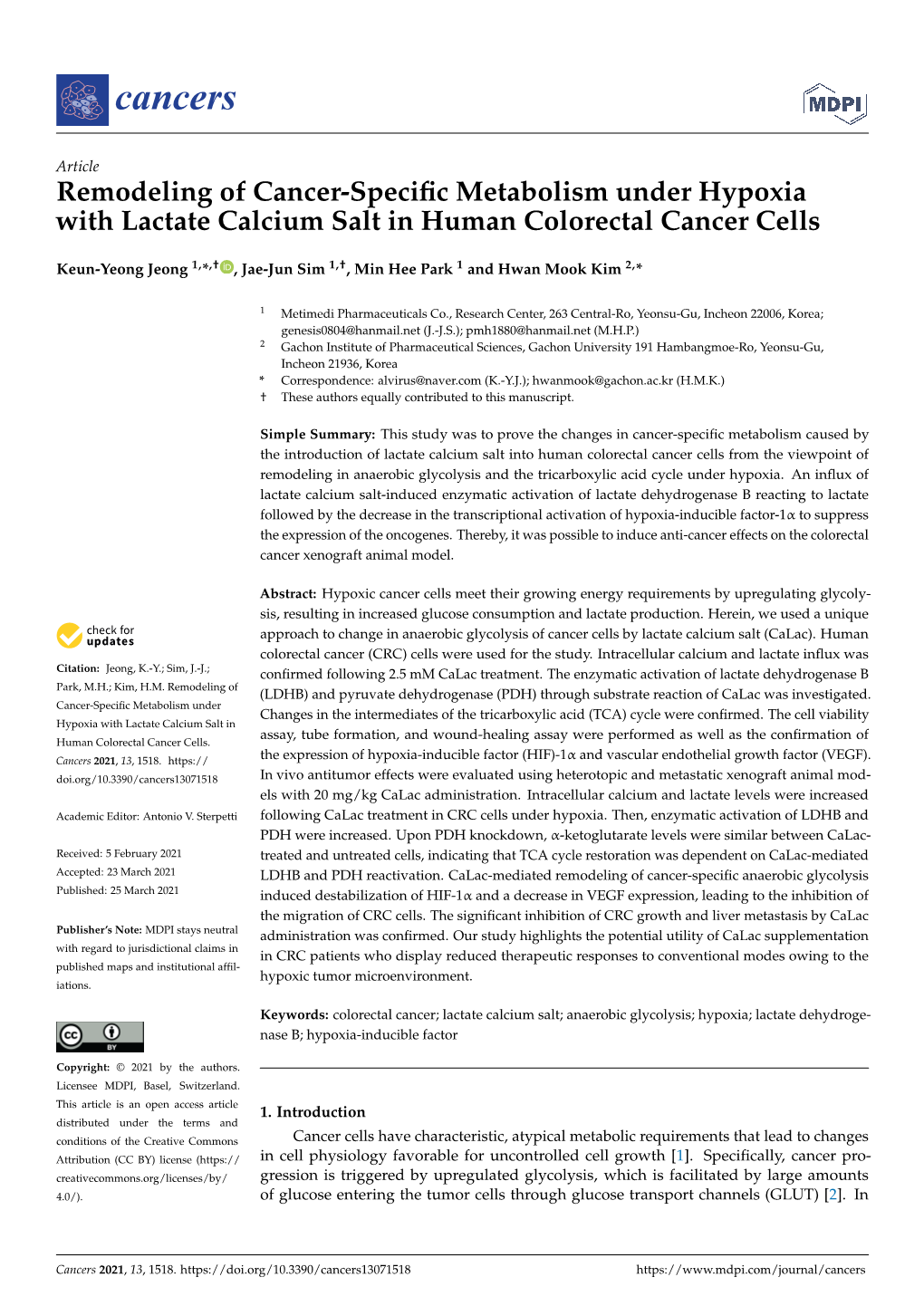 Remodeling of Cancer-Specific Metabolism Under Hypoxia With