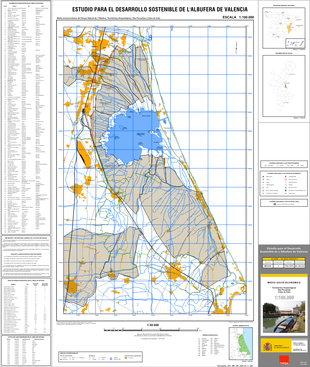 ESCALA 1:100.000 ZARAGOZA Y7 MUNTANYETA DE CARLES POBLADO BRONCE Medio Socioeconómico Del Parque Natural De L'albufera
