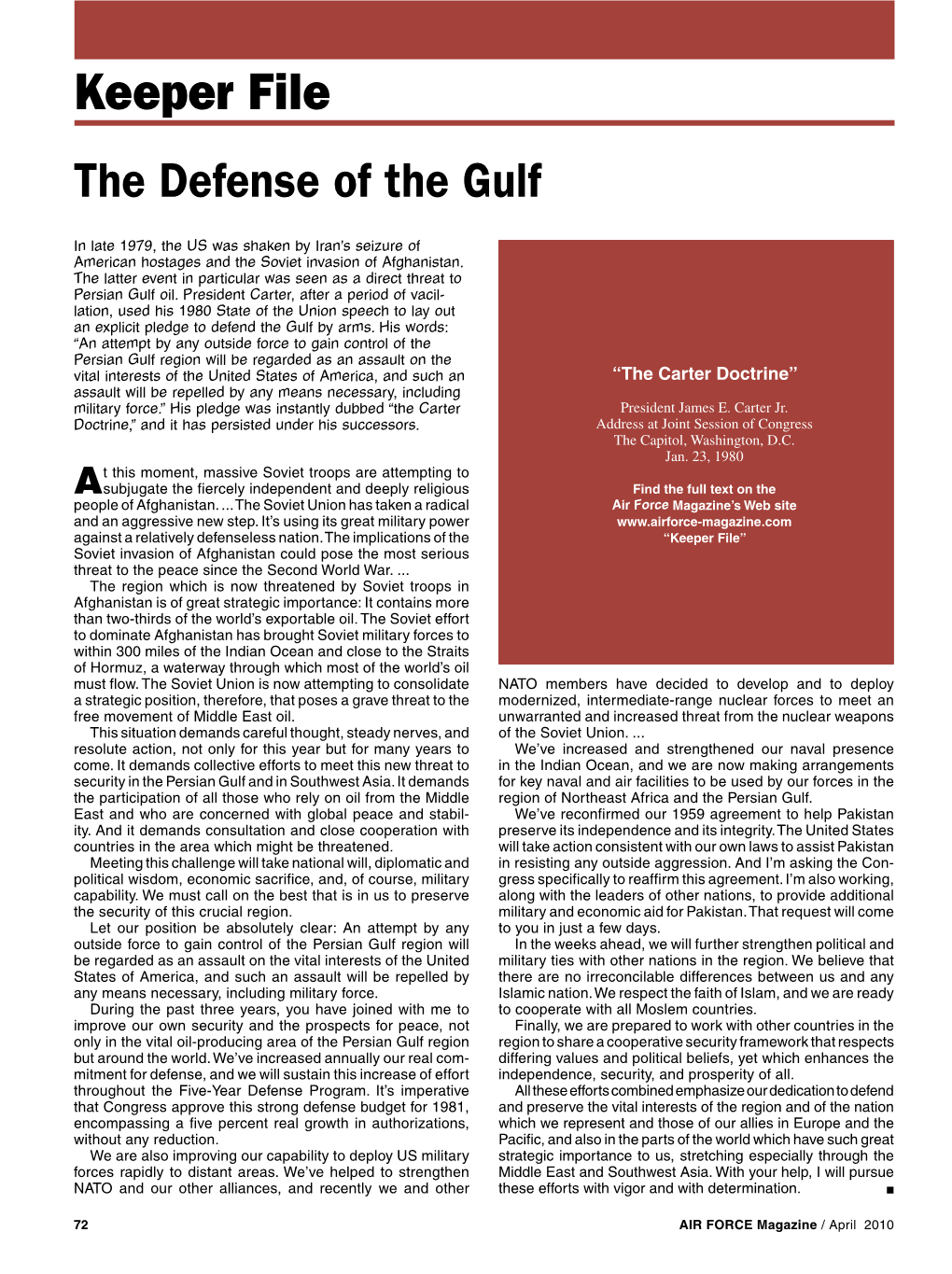 Keeper File the Defense of the Gulf