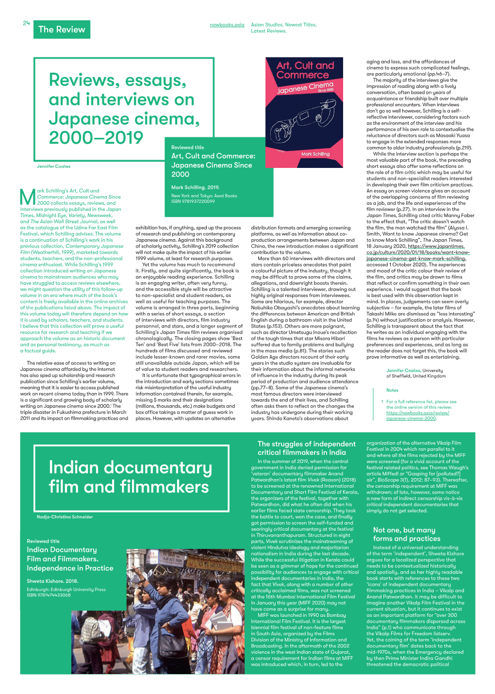 Reviews, Essays, and Interviews on Japanese Cinema, 2000–2019