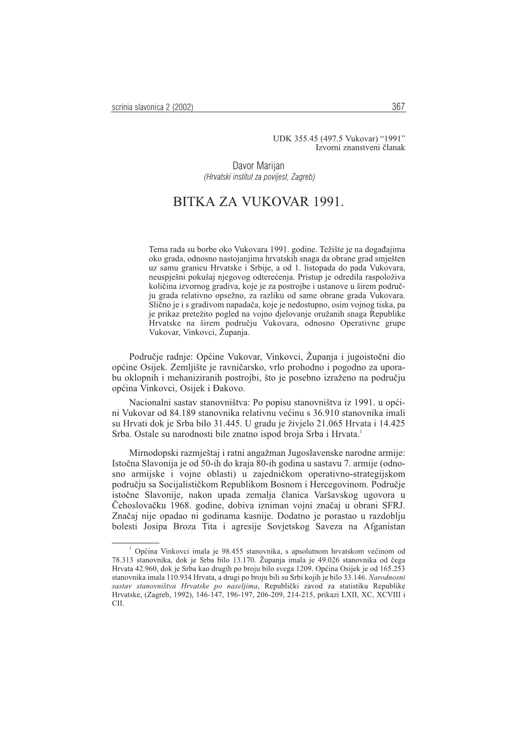 Bitka Za Vukovar 1991