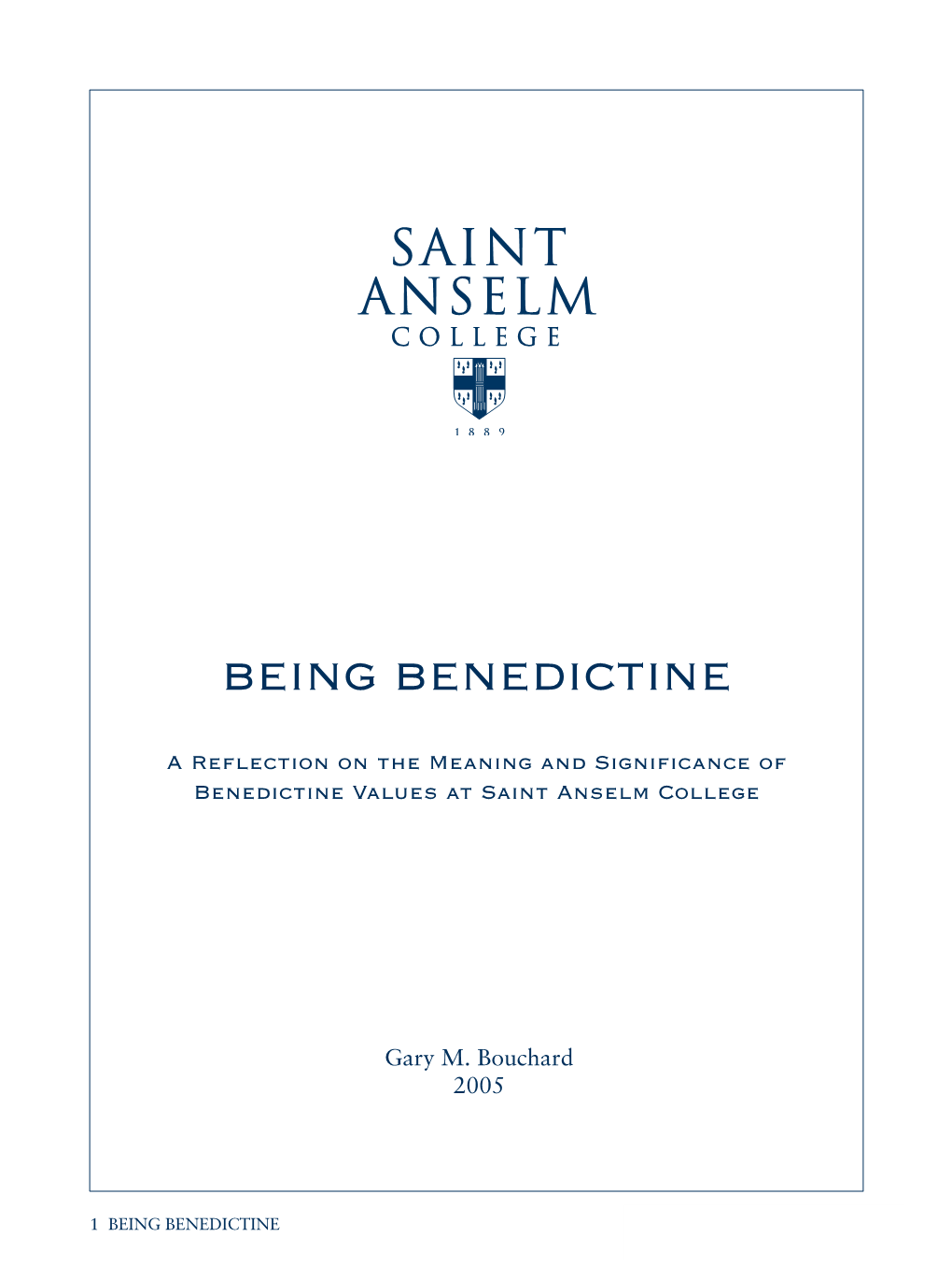 Being Benedictine.Indd