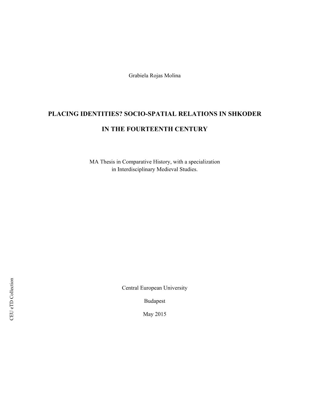 Socio-Spatial Relations in Shkoder in the Fourteenth Century