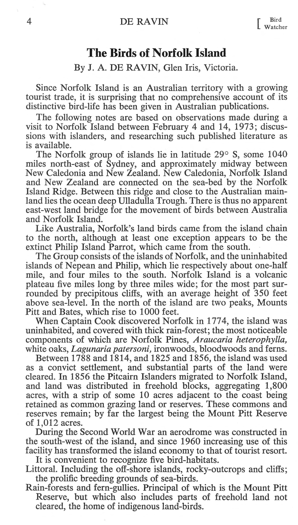 The Birds of Norfolk Island by J