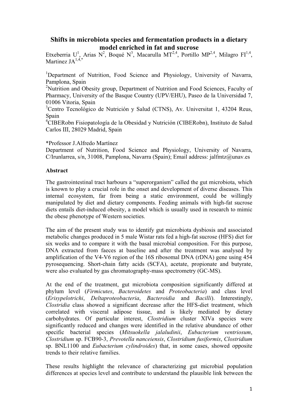 Shifts in Microbiota Species and Fermentation Products in a Dietary