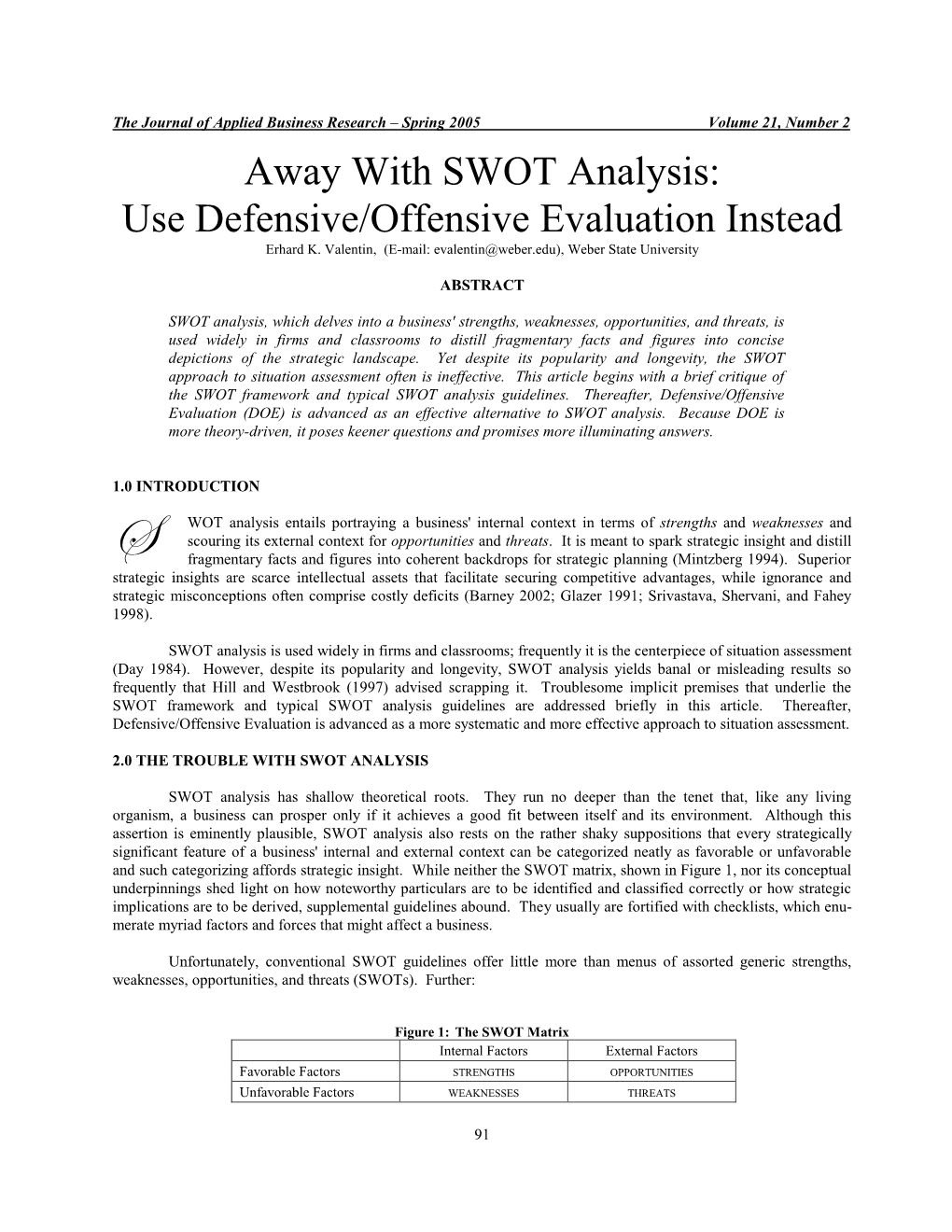 Swot Analysis Problems and Solutions