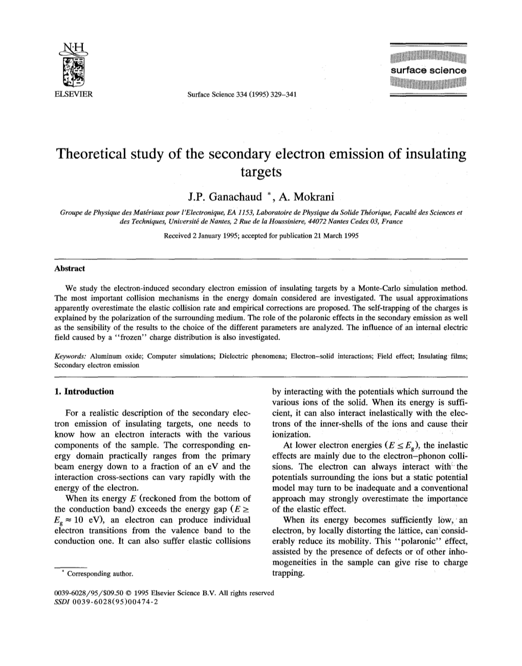 Theoretical Study of the Secondary Electron Emission of Insulating Targets