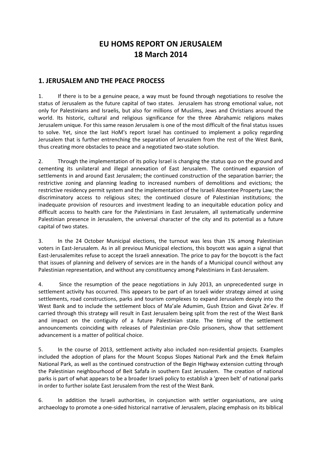 Final EAST JERUSALEM REPORT 2013 Post