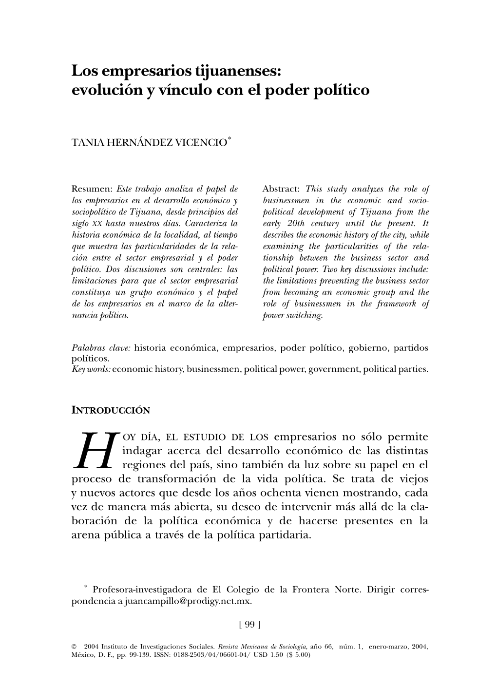 Los Empresarios Tijuanenses: Evolución Y Vínculo Con El Poder Político