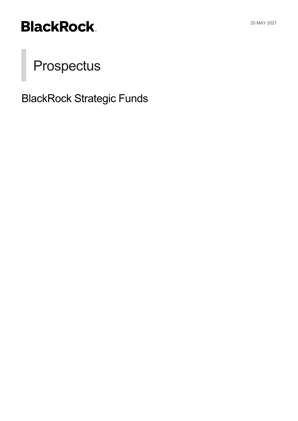 Blackrock Strategic Funds This Page Is Intentionally Left Blank Contents Page