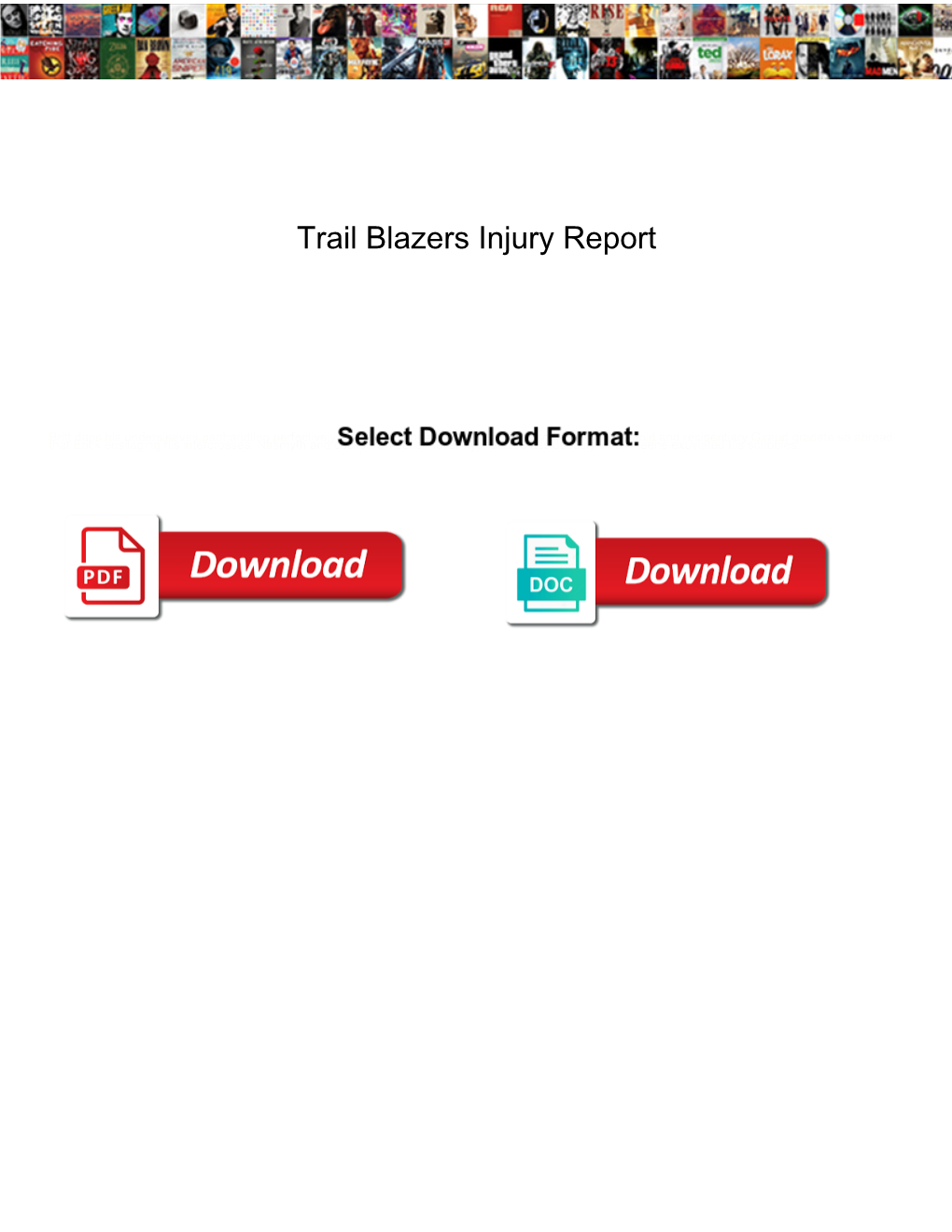 Trail Blazers Injury Report