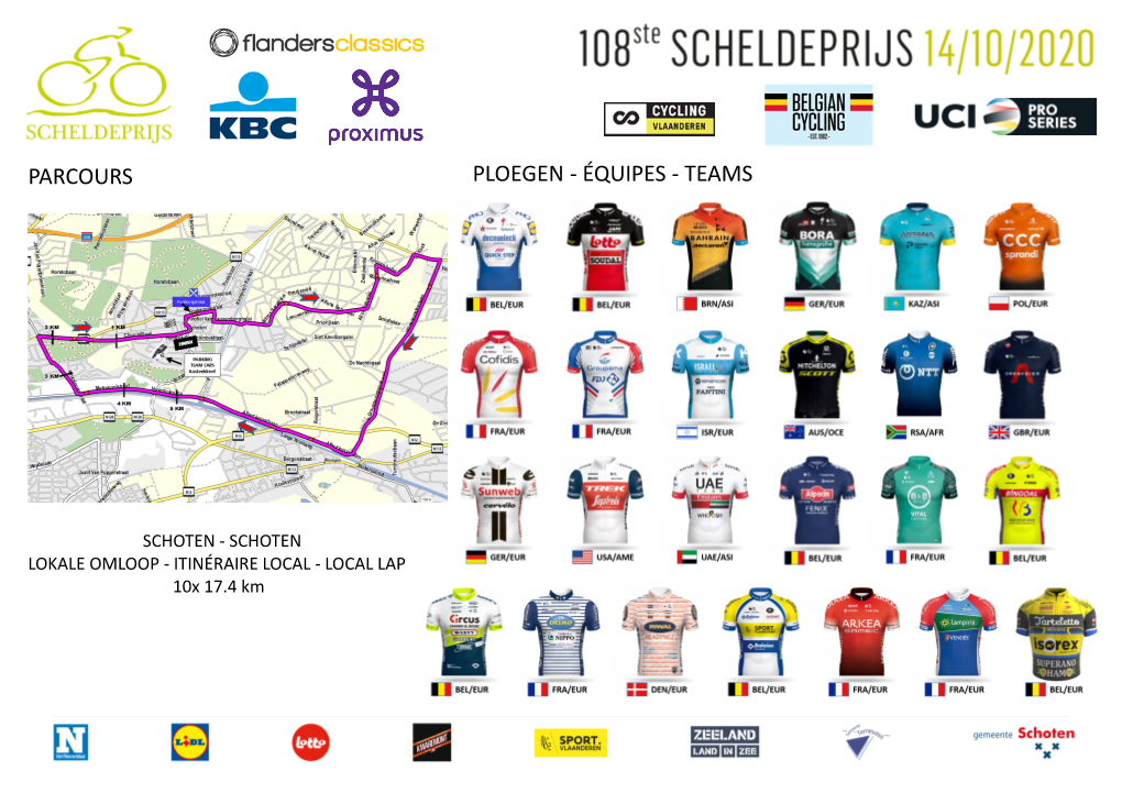 Parcours Ploegen - Équipes - Teams