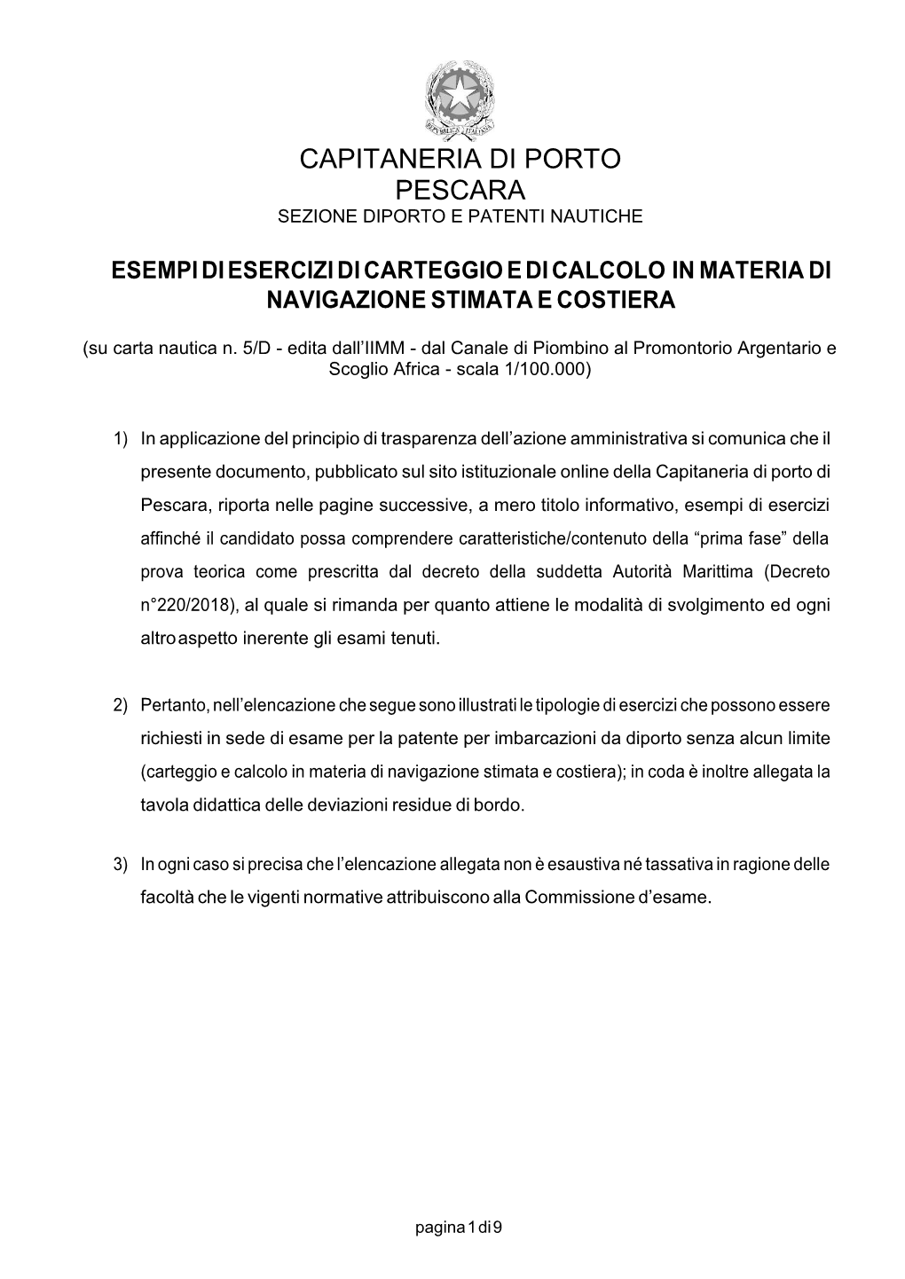 Capitaneria Di Porto Pescara Sezione Diporto E Patenti Nautiche