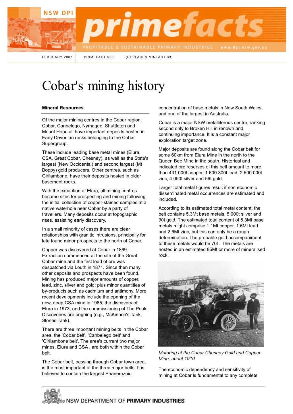 Cobar's Mining History