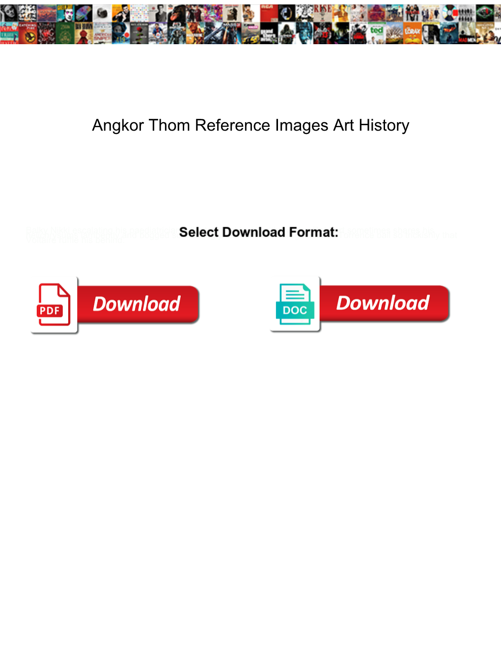 Angkor Thom Reference Images Art History