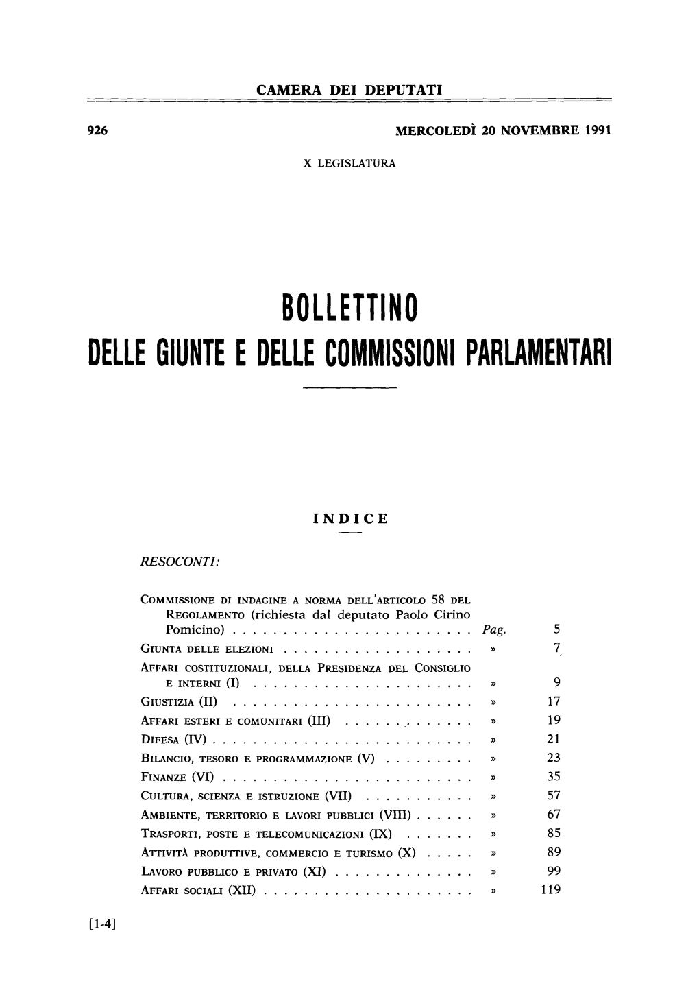 Bollettino Delle Giunte E Delle Commissioni Parlamentari