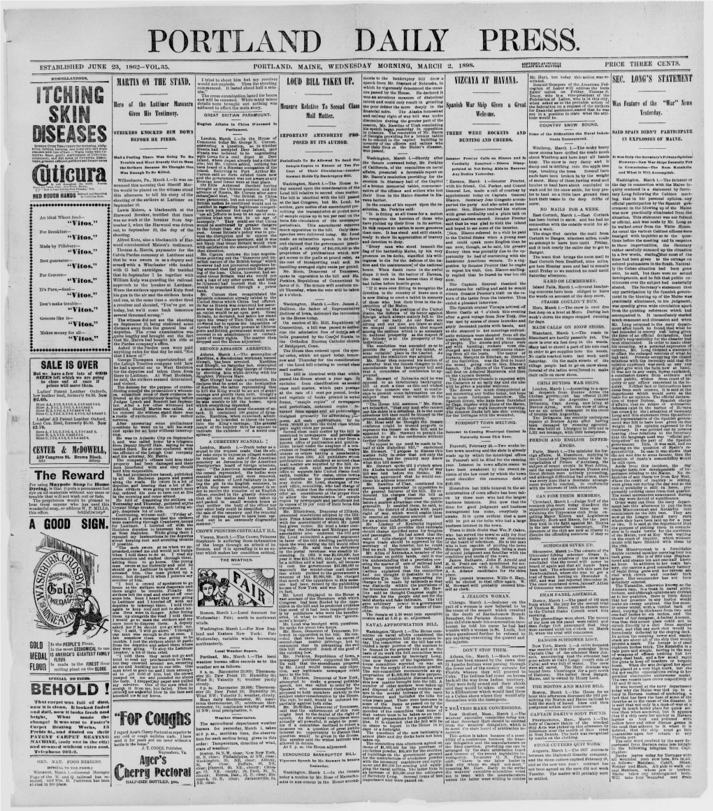 Portland Daily Press: March 2, 1898