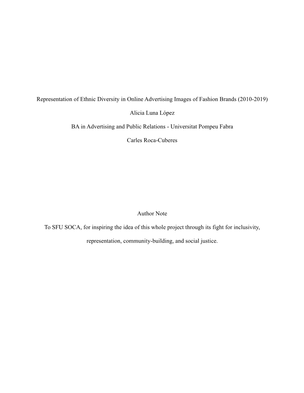 Representation of Ethnic Diversity in Online Advertising Images of Fashion Brands (2010-2019)