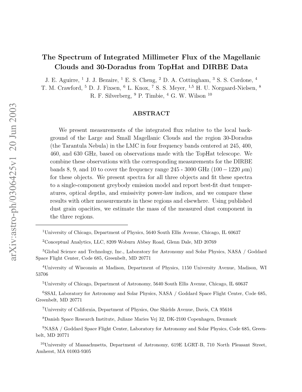 The Spectrum of Integrated Millimeter Flux of the Magellanic Clouds And