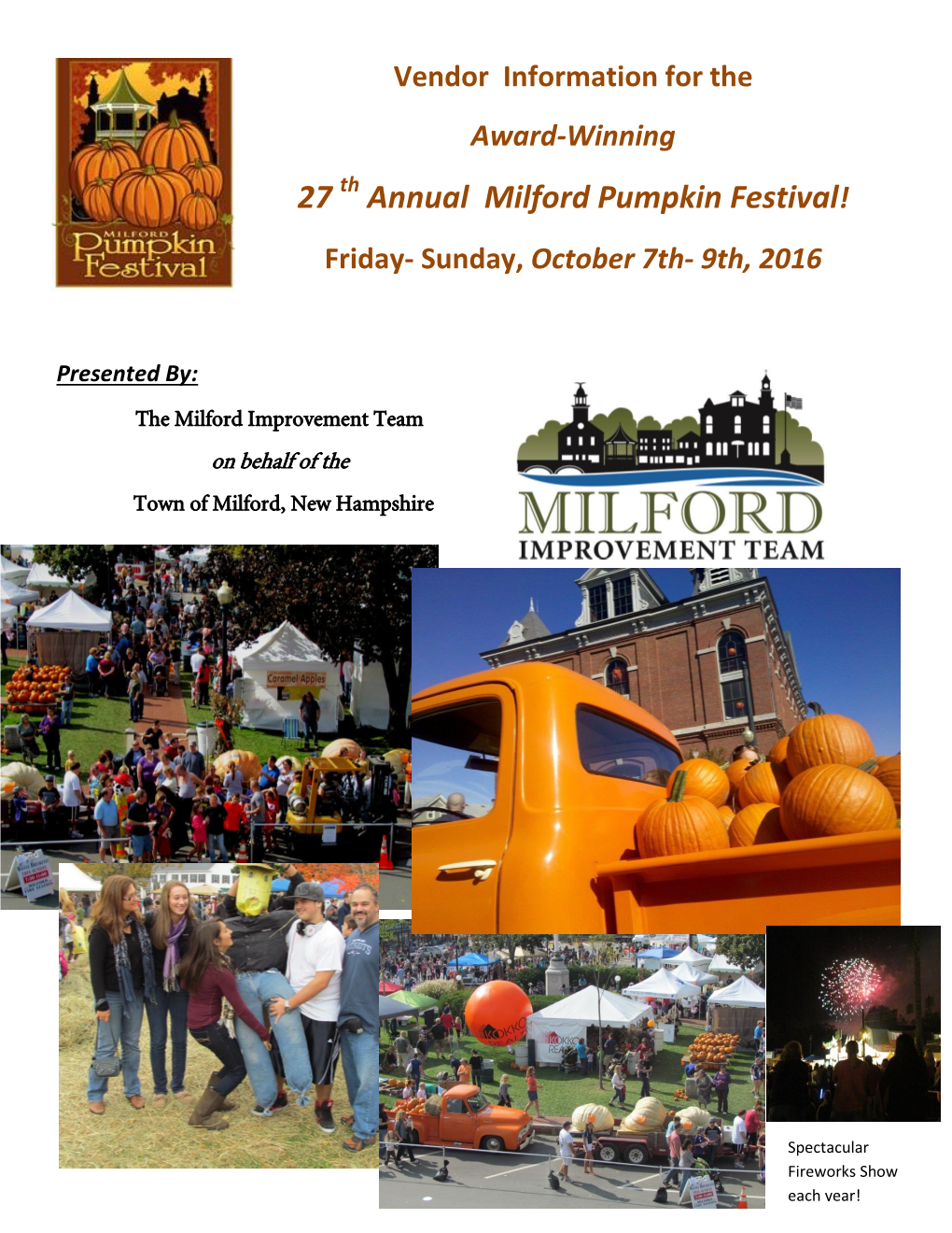 27 Annual Milford Pumpkin Festival!