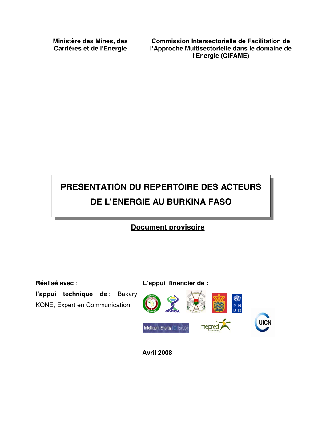 Presentation Du Repertoire Des Acteurs De L'energie Au