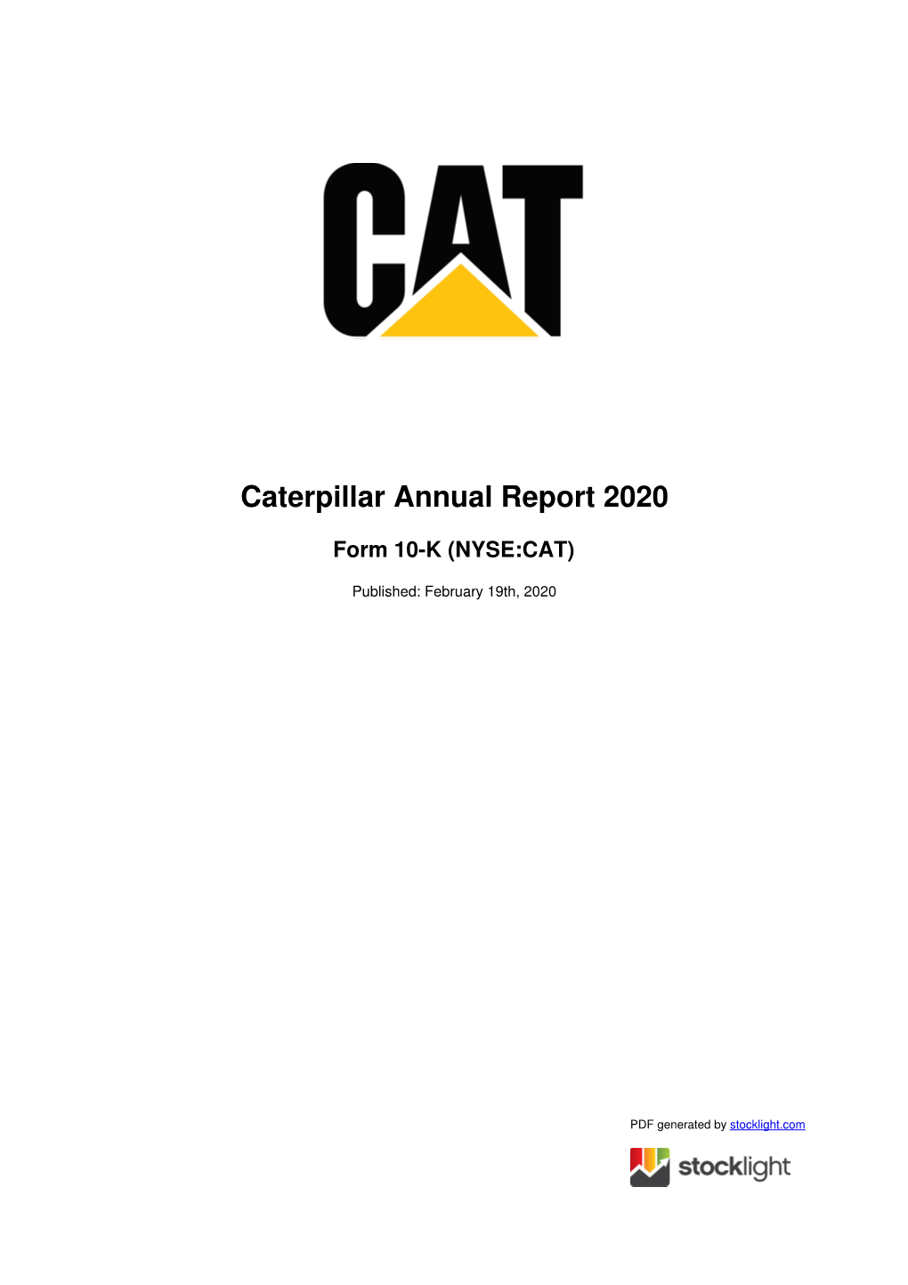 Caterpillar Annual Report 2020