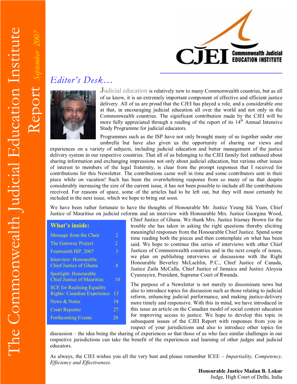 The C Om M Onwealth Judicial E Ducation Institute Report