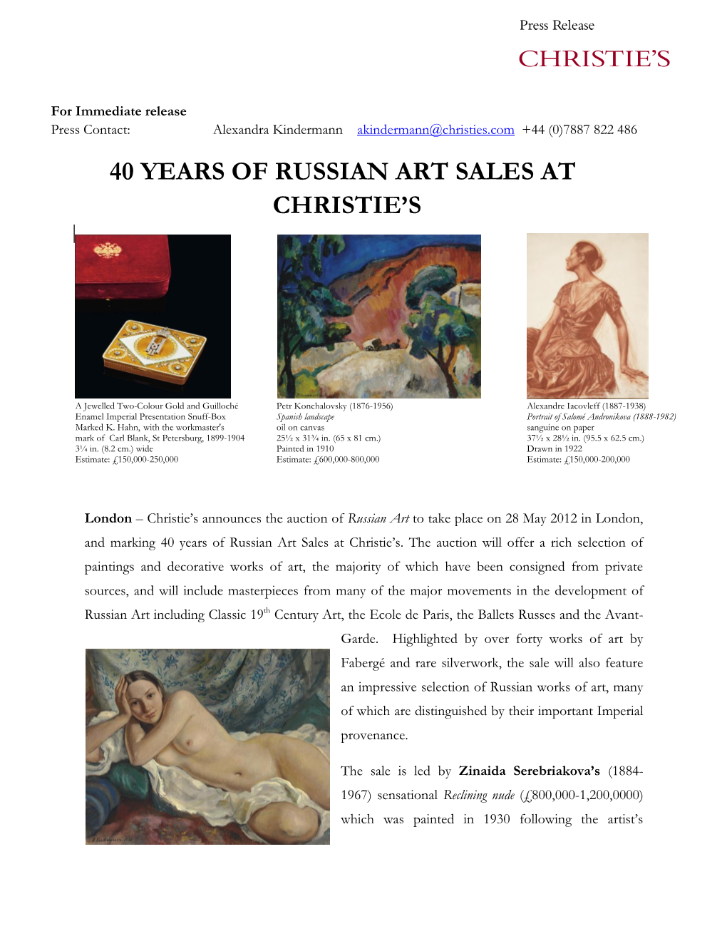40 Years of Russian Art Sales at Christie's