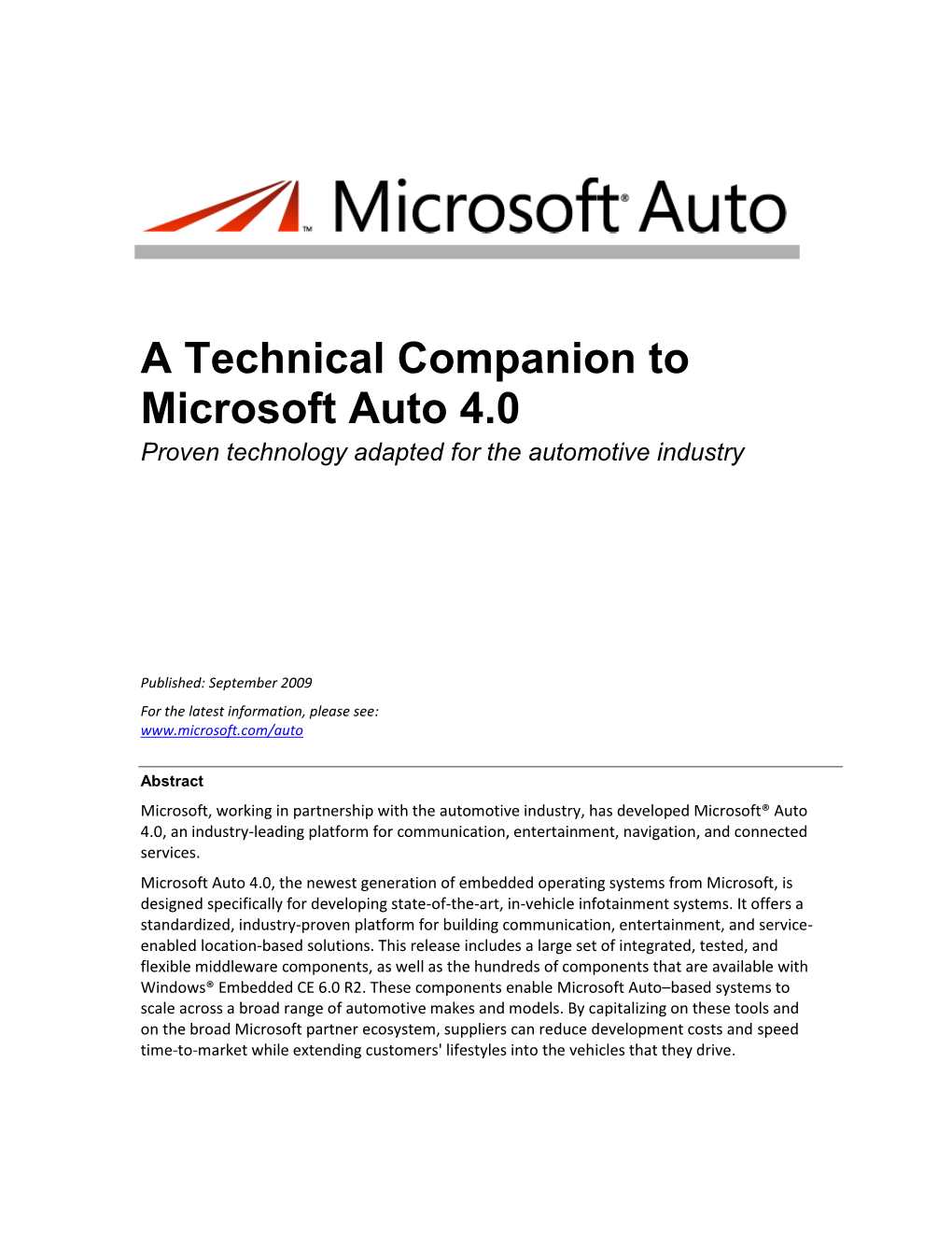 Microsoft Auto Platform Overview