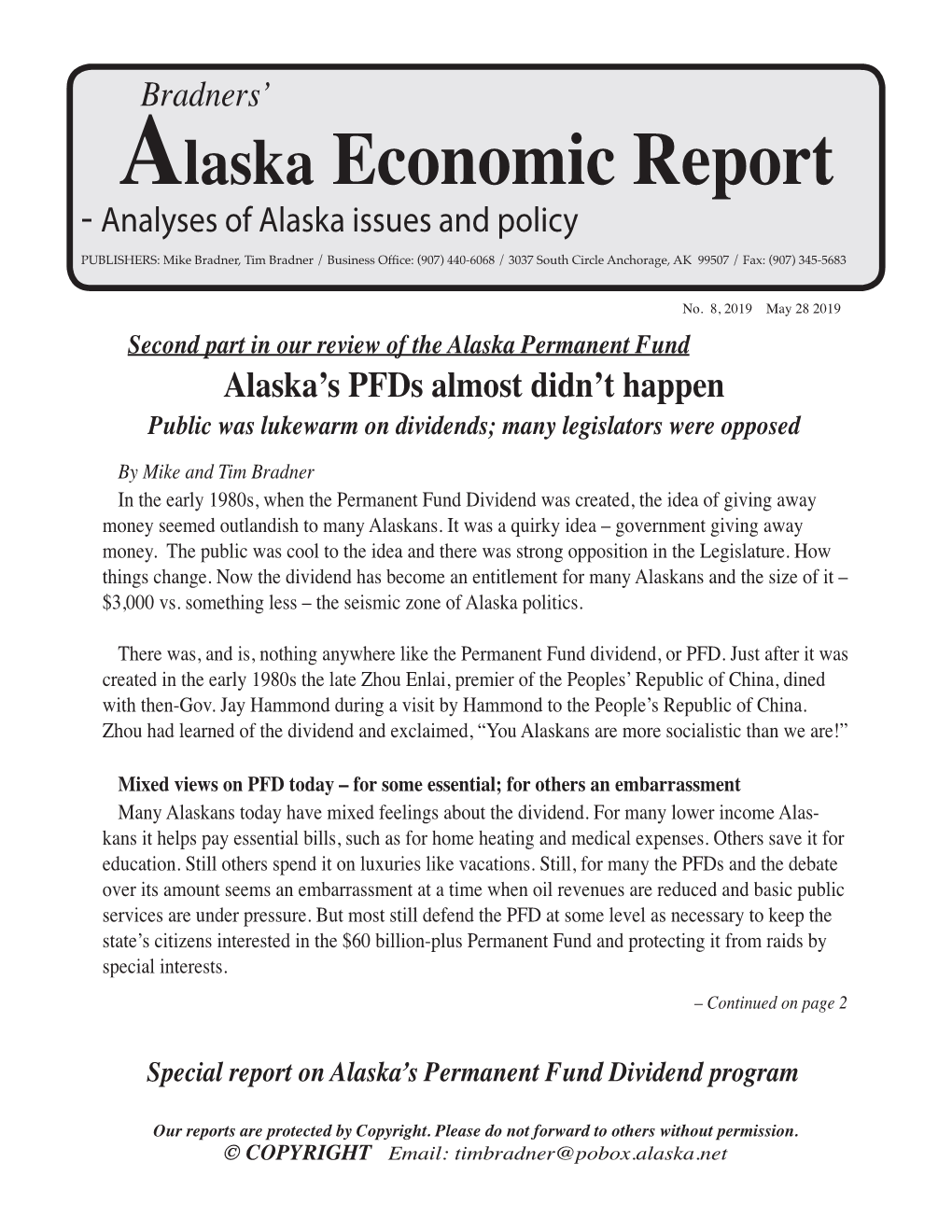 Alaska Economic Report No