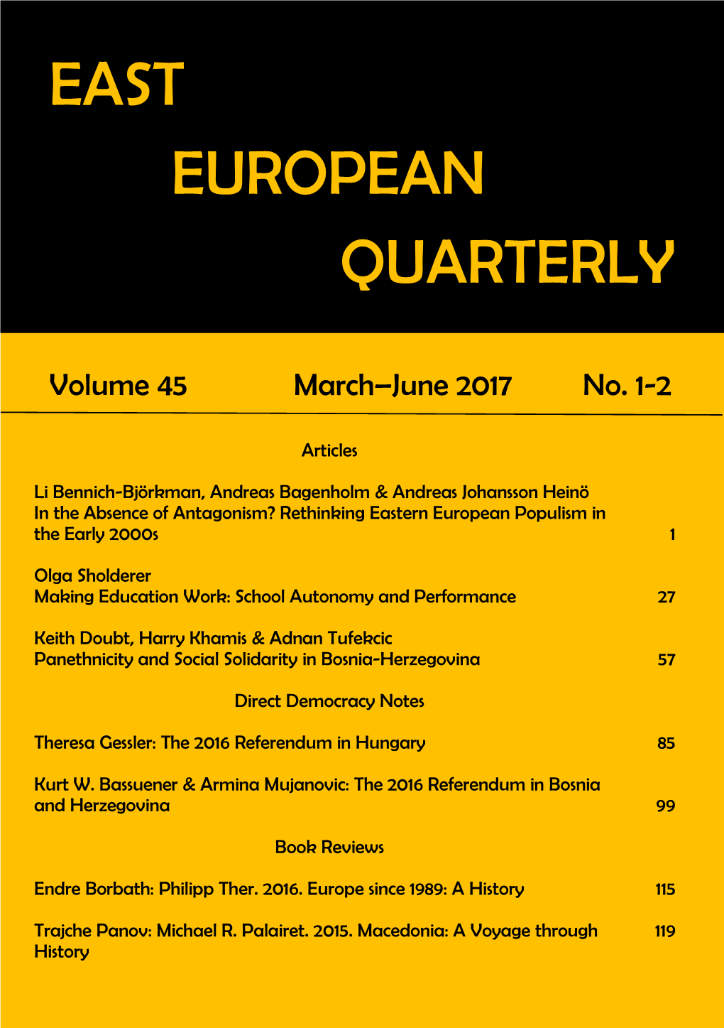 East European Quarterly