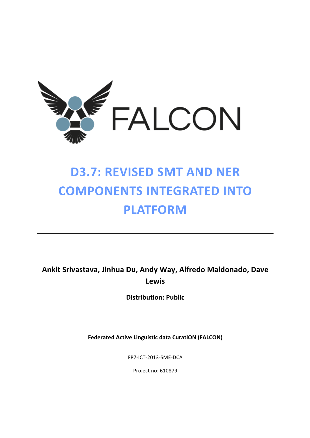 D3.7: Revised Smt and Ner Components Integrated Into Platform