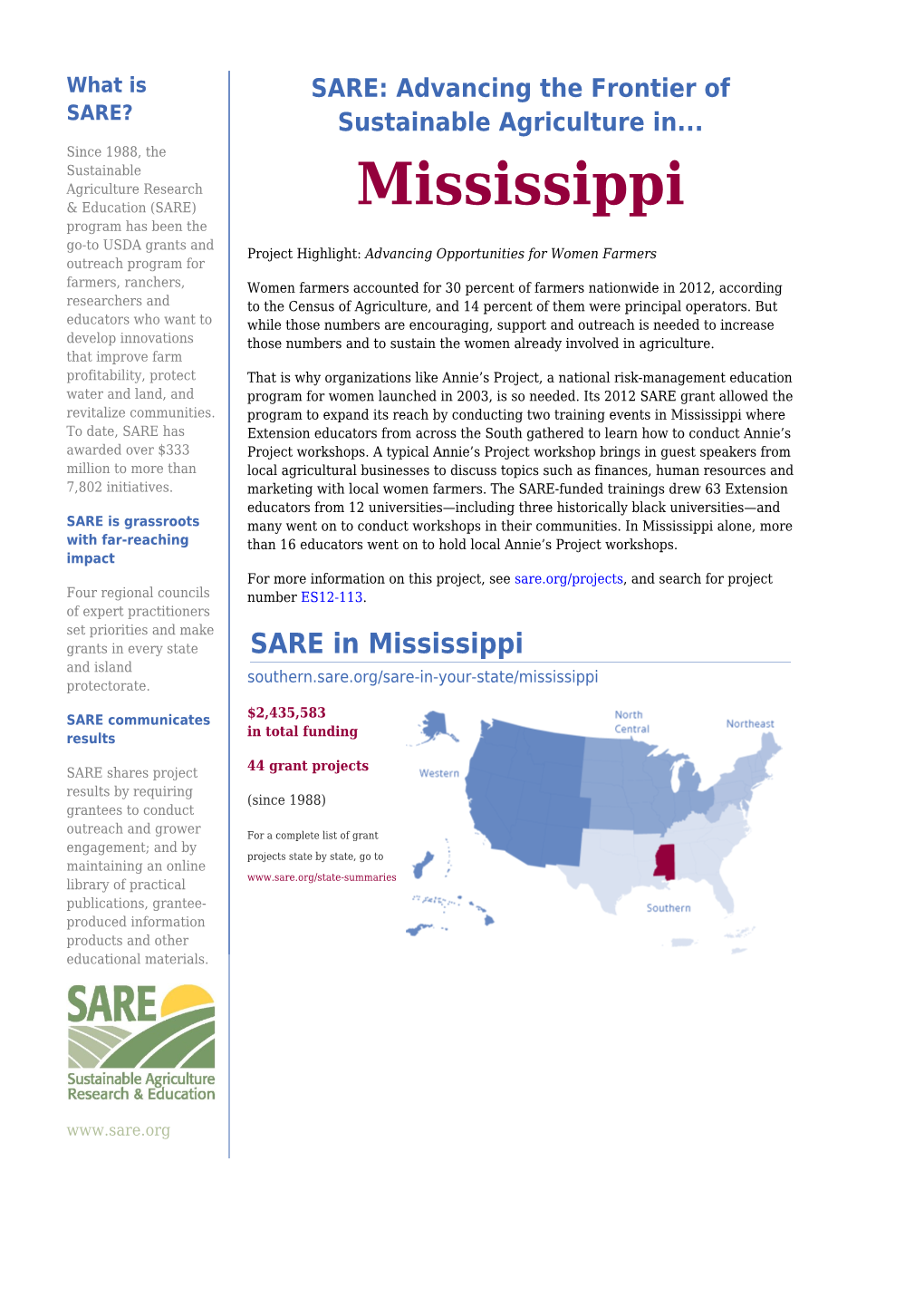 Mississippi State Fact Sheet