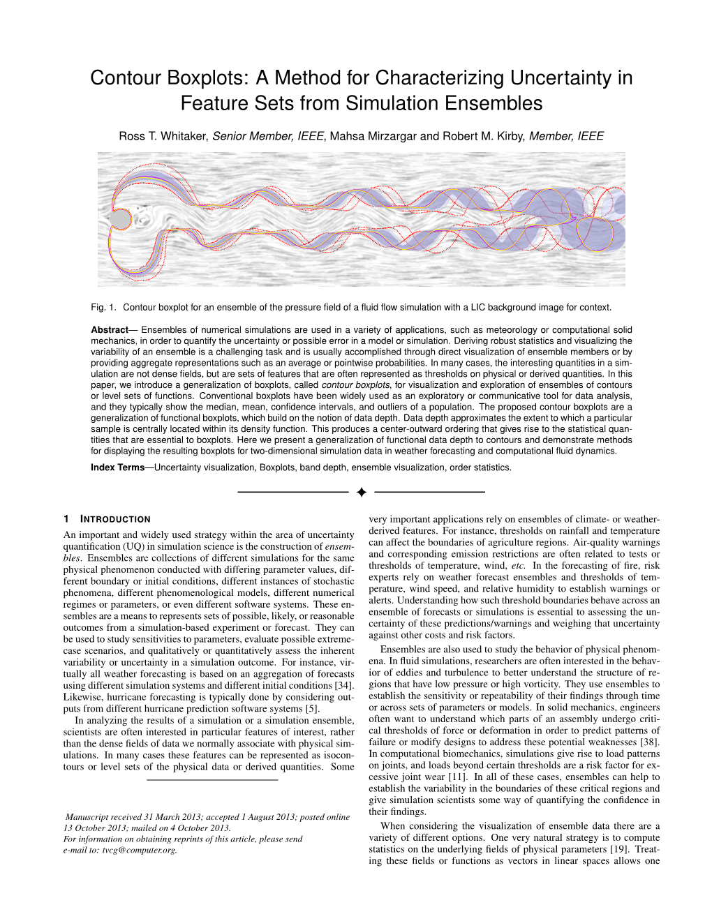 Contour Boxplots: a Method for Characterizing Uncertainty in Feature Sets from Simulation Ensembles