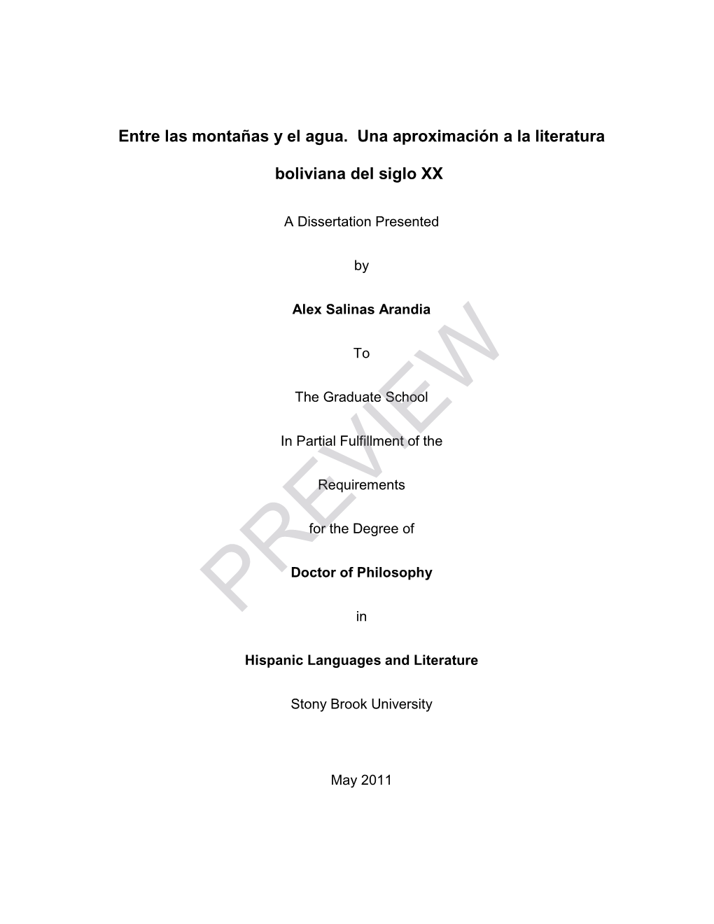 Entre Las Montañas Y El Agua. Una Aproximacion a La Literatura