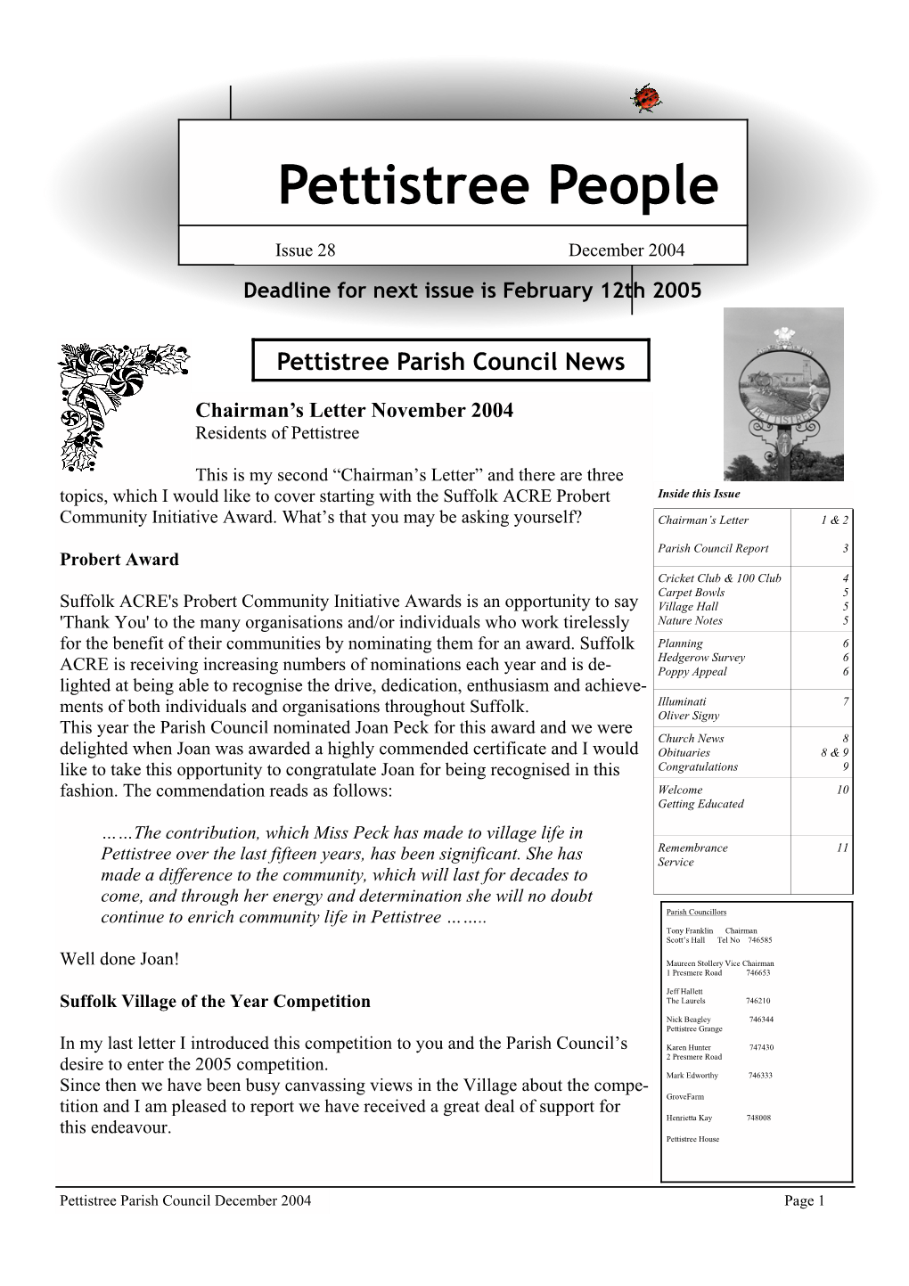 Issue 28 December 2004 Deadline for Next Issue Is February 12Th 2005