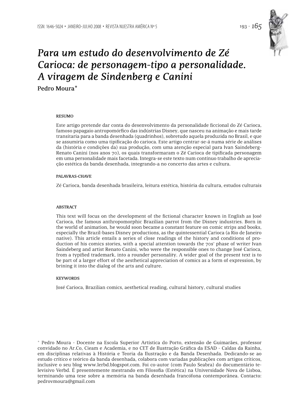 Para Um Estudo Do Desenvolvimento De Zé Carioca: De Personagem-Tipo a Personalidade