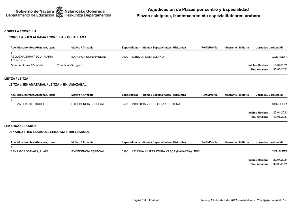 Sustituciones