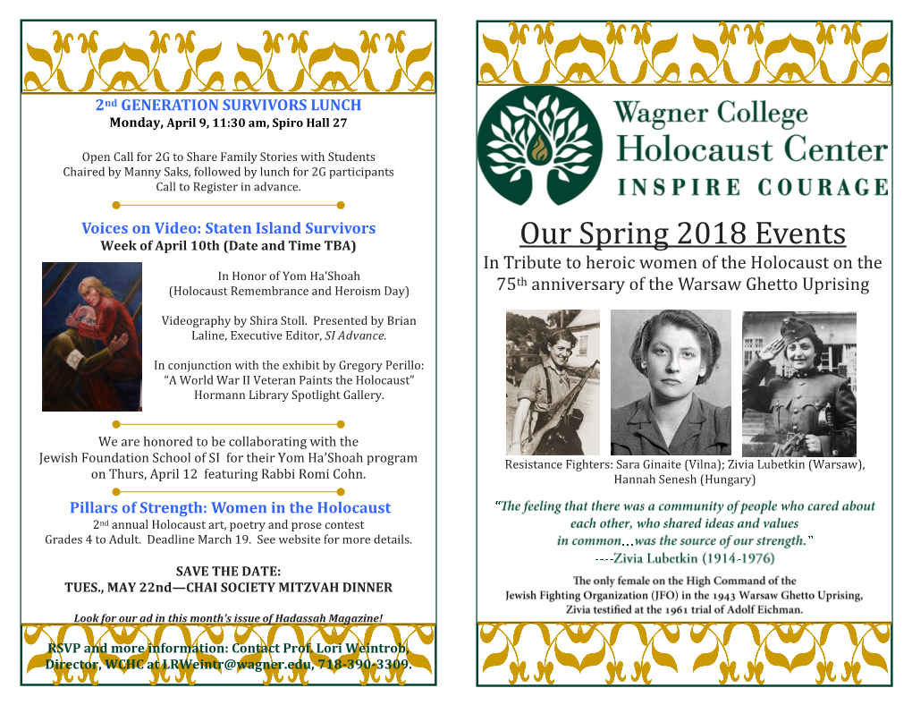 Our Spring 2018 Events