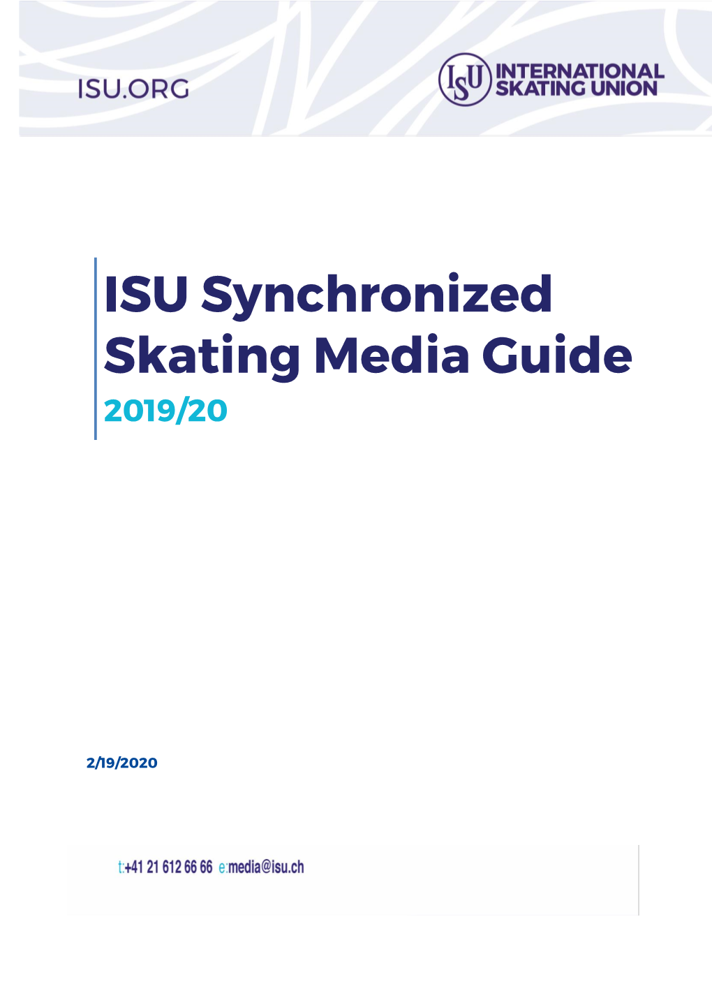 ISU Synchronized Skating Media Guide 2019/20